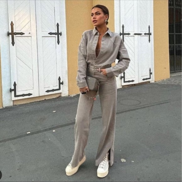 ZARA TRF LONG DENIM JUMPSUIT - Picture 6 of 10